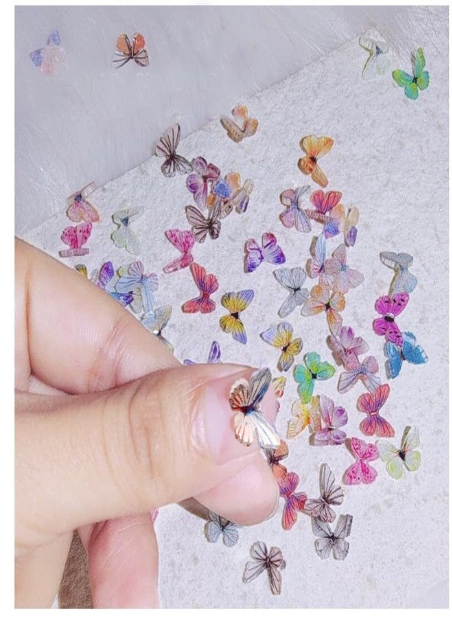 Finduat 60 Pcs Micro Resin Butterflies, Dollhouse Miniature Tiny Butterflies, Terrarium Fairy Garden Dollhouse Ornament, Mini Micro Landscaping Decoration - Image 3